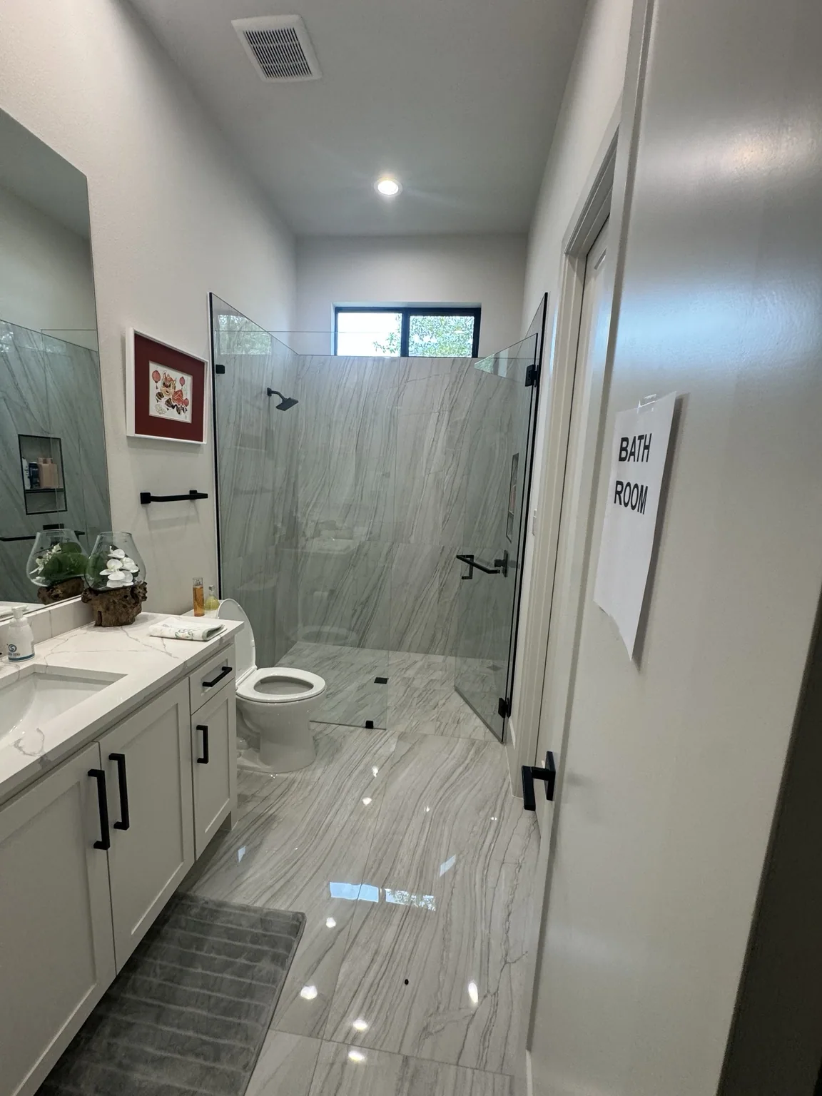 Modern bathroom and walk-in shower