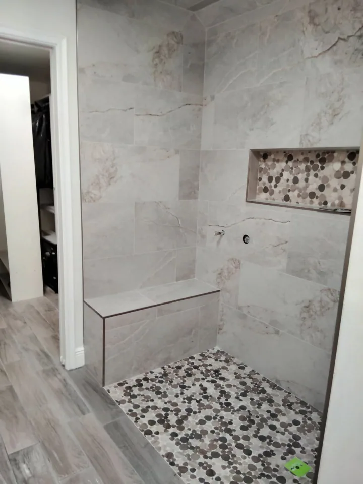 Custom shower tile installation